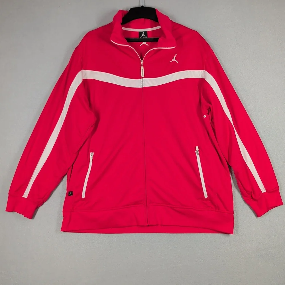 Jordan‎ Track Jacket Mens XL Red White Full Zip Athletic 509155-658